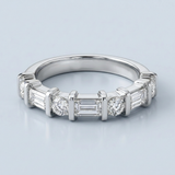 Alternating four round wedding band