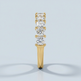 Classic seven stone radiant cut wedding band