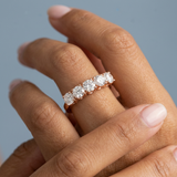 Classic five round diamond wedding ring