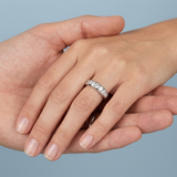 Classic seven stone round diamond wedding band