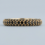 3.25mm shared prong black diamond band