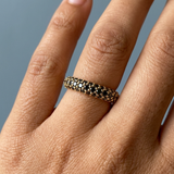 3.25mm shared prong black diamond band