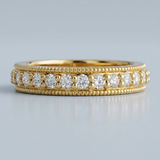 Single row milgrain diamond wedding band