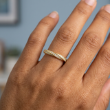 Round diamond twist wedding band