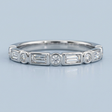 Bezel set stackable wedding ring