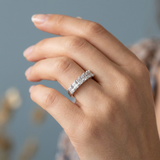Classic seven stone radiant cut wedding band
