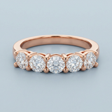 Five diamond shared prong setting