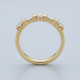 Alternating three round wedding band