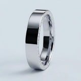 High polished flat band with side diamonds 6 mm +