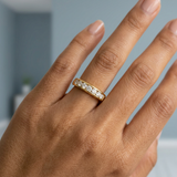 Classic seven stone round diamond wedding band