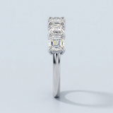 Five-stone asscher cut wedding band