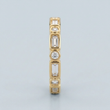 Bezel set stackable wedding ring