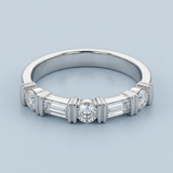 Alternating three round wedding band