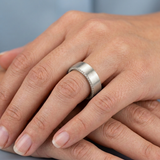 Satin finished Flat band with side diamonds 6 mm +
