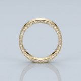 High polished flat band with side diamonds 6 mm +