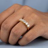 Classic five round diamond wedding ring