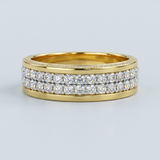 Dual-Row Round Brilliant Lab-Grown Diamond Band