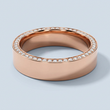 High polished flat band with side diamonds 6 mm +