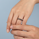 3.25mm shared prong black diamond band