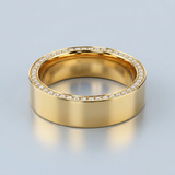 High polished flat band with side diamonds 6 mm +