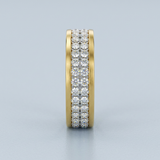 Dual-Row Round Brilliant Lab-Grown Diamond Band