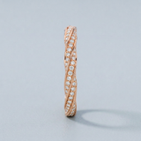 Round diamond twist wedding band