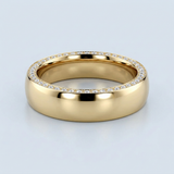 Wedding band with side diamonds wedding band 6 mm +