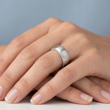 Satin finished wedding band with side diamonds wedding band 6 mm +