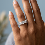Five-stone asscher cut wedding band