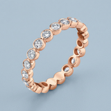Round diamond bezel set wedding band