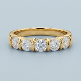 Five stone diamond wedding band