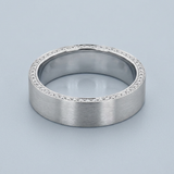 Satin finished Flat band with side diamonds 6 mm +