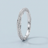Round diamond twist wedding band