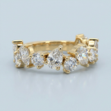 Asymmetrical Pear and Round Brilliant Lab-Diamond Band