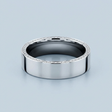 High polished flat band with side diamonds 6 mm +