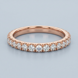 Classic one row round diamond stacking band