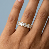Five-stone asscher cut wedding band