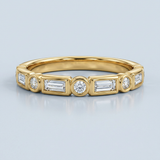 Bezel set stackable wedding ring
