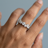 Asymmetrical Pear and Round Brilliant Lab-Diamond Band