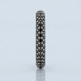 3.25mm shared prong black diamond band