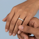 Bezel set stackable wedding ring