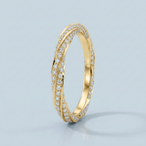 Round diamond twist wedding band