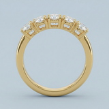 Classic five round diamond wedding ring