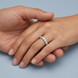 Round diamond bezel set wedding band