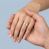 High polished flat band with side diamonds 6 mm +