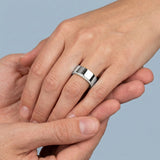 High polished flat band with side diamonds 6 mm +