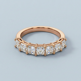 Classic seven stone radiant cut wedding band