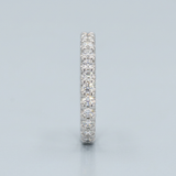 Classic one row round diamond stacking band