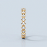 Round diamond bezel set wedding band