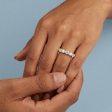 Five stone diamond wedding band